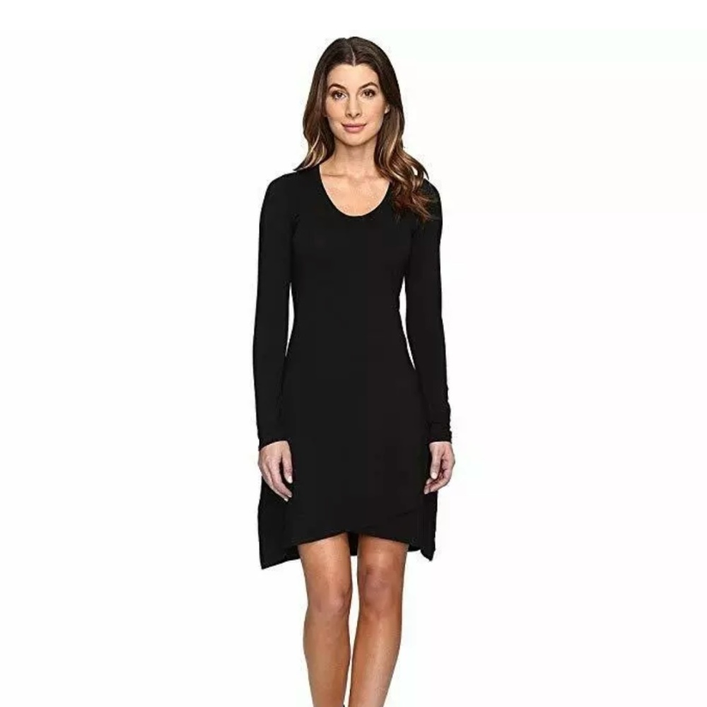 Mod-O-Doc Women's Black Cotton Jersey Crossover Dress XL